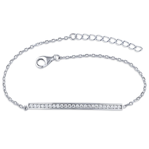 Silver bracelet with CZ stone