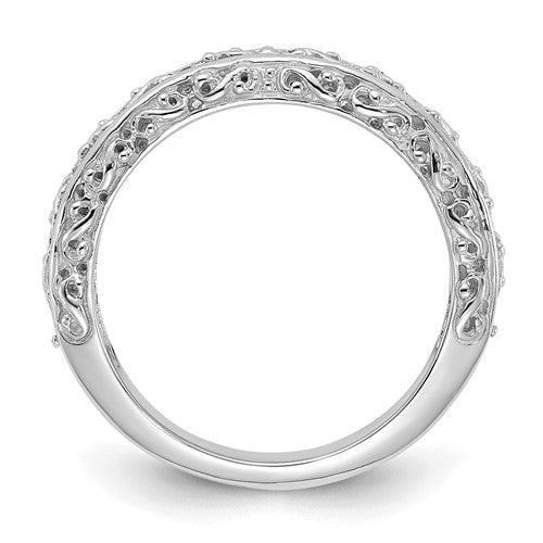 14k White or Yellow Gold 3mm Filigree Wedding Band